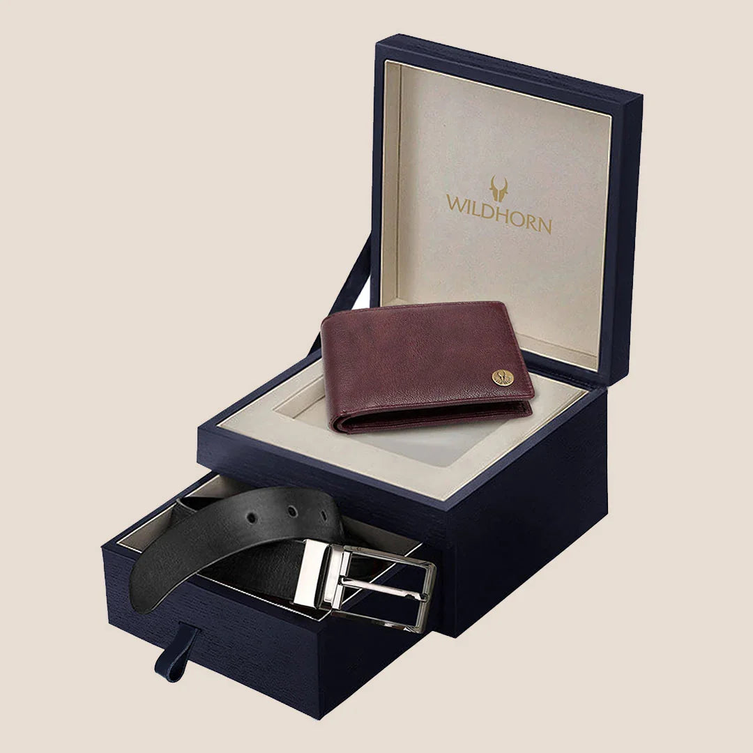 NOGALES Leather Wallet & Belt Gift Hamper for Men - WILDHORN