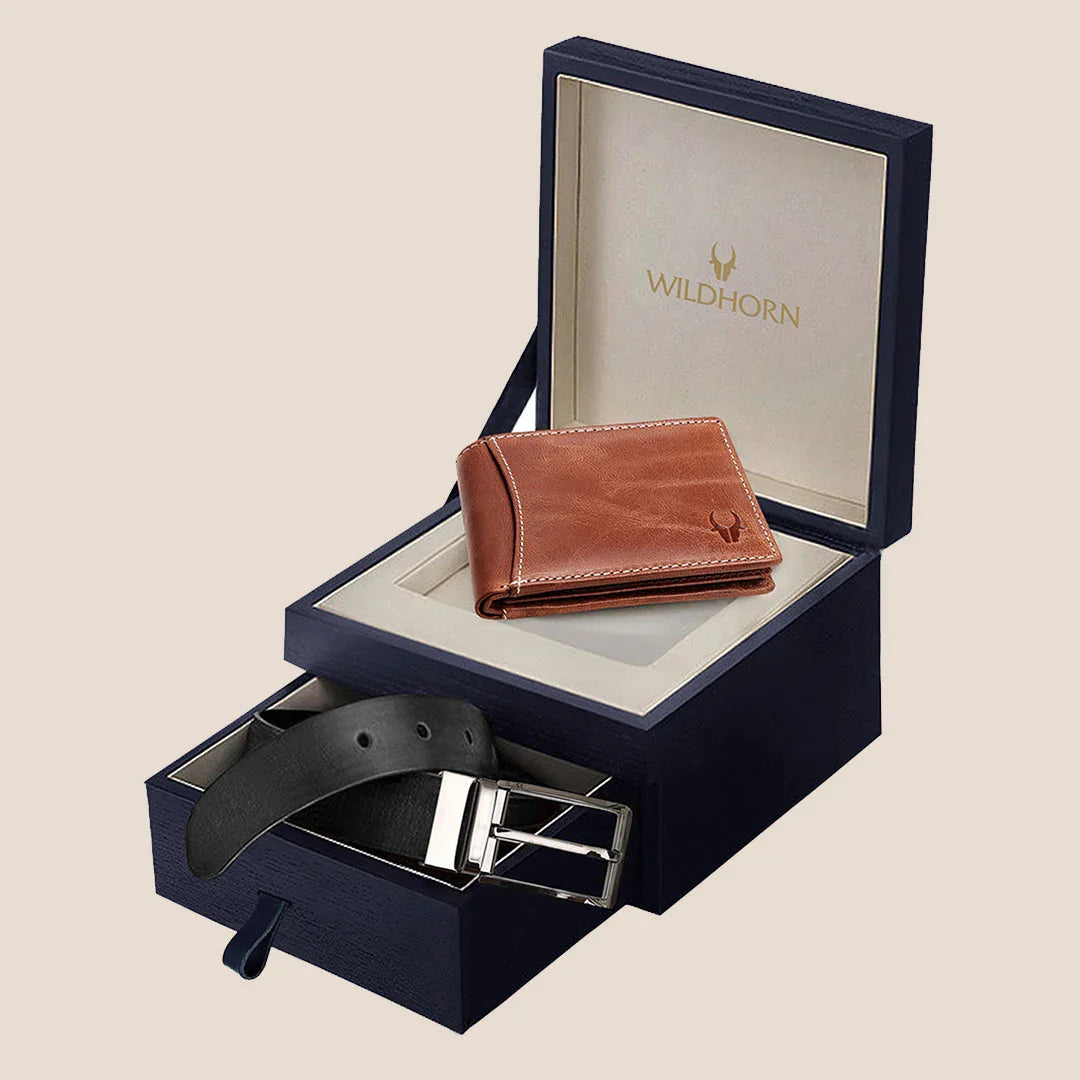 NOGALES Leather Wallet & Belt Gift Hamper for Men - WILDHORN