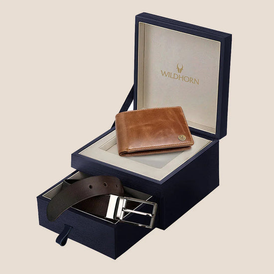 NOGALES Leather Wallet & Belt Gift Hamper for Men - WILDHORN
