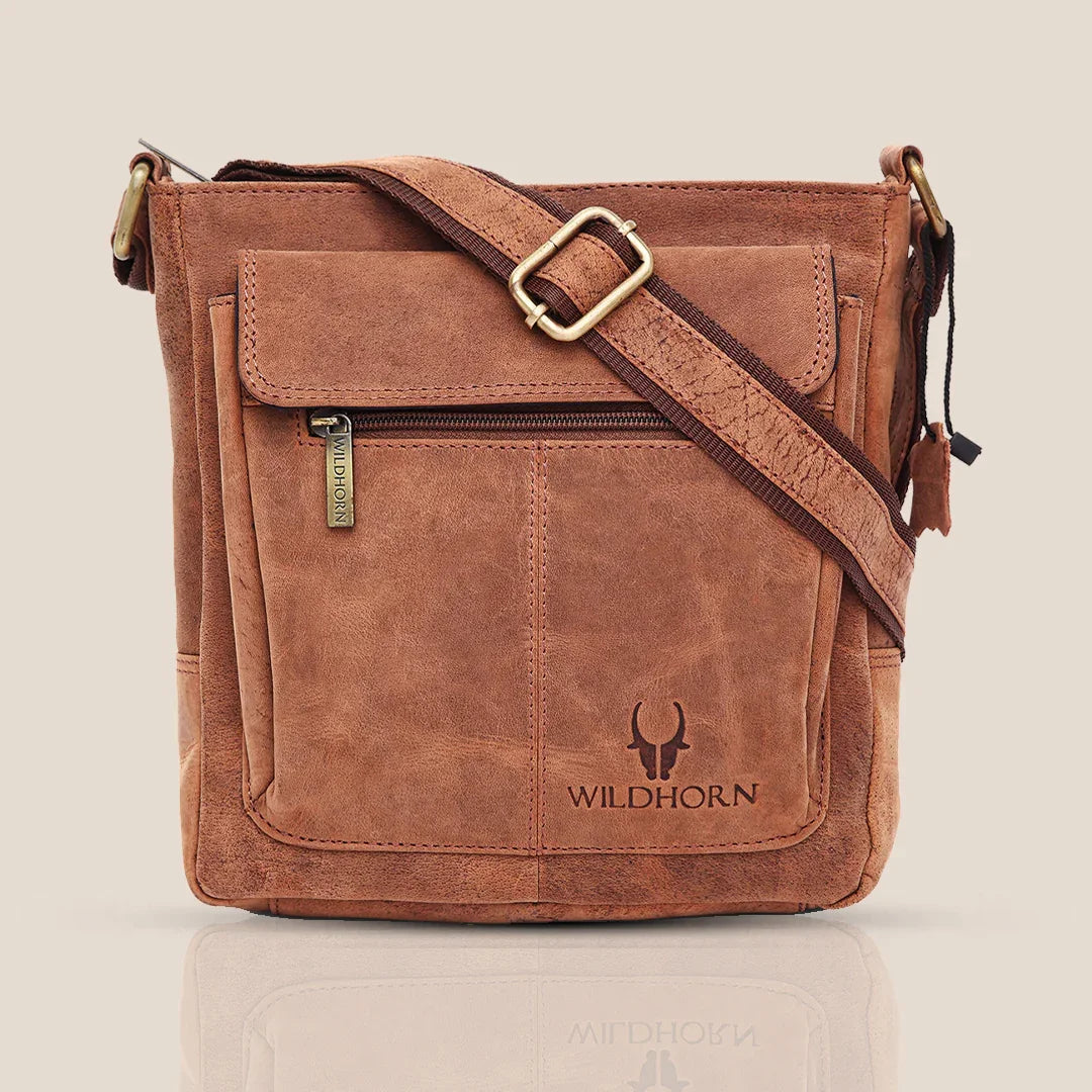 OAKLAND Leather Sling Bag for Men - WILDHORN