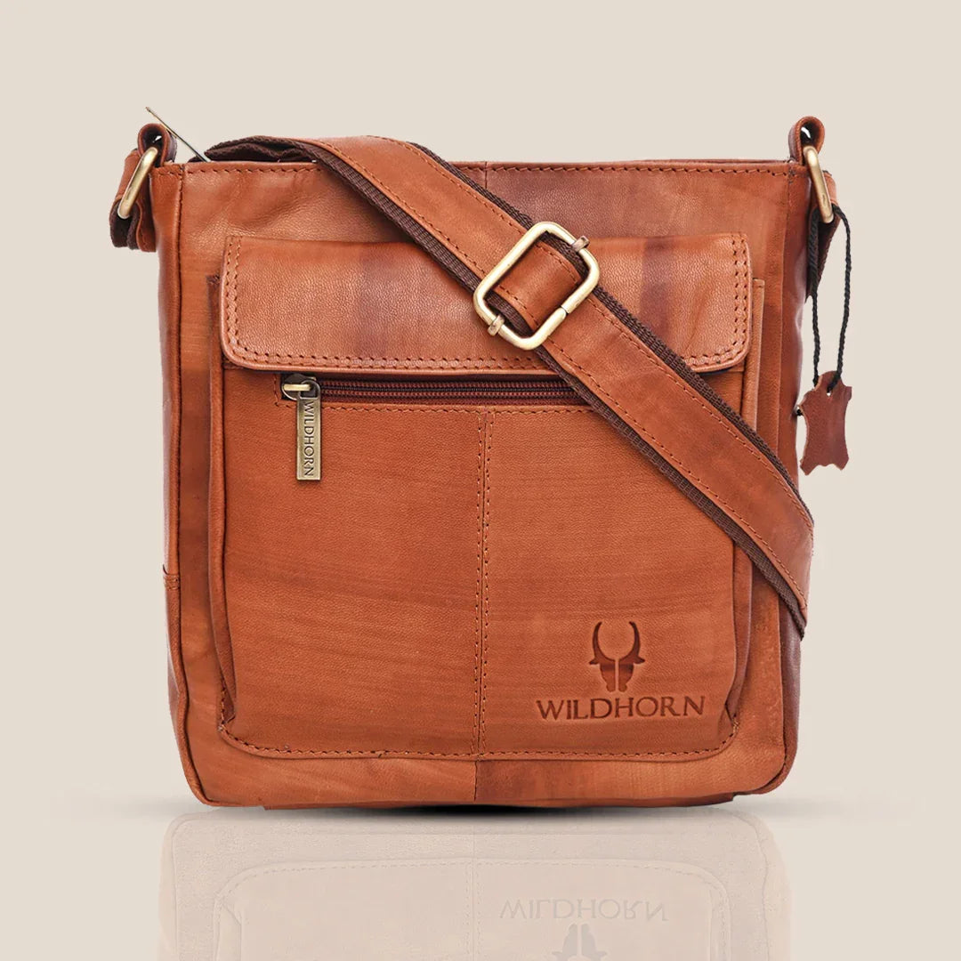 OAKLAND Leather Sling Bag for Men - WILDHORN