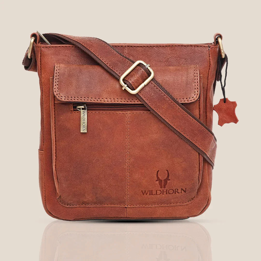 OAKLAND Leather Sling Bag for Men - WILDHORN
