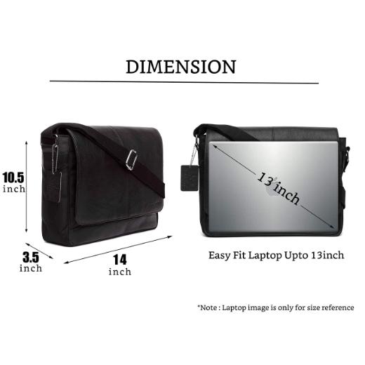 OXFORD Leather Messenger Bag for Men - WILDHORN