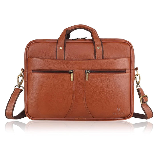 RICHMOND Leather Laptop Messenger Bag for Men - WILDHORN