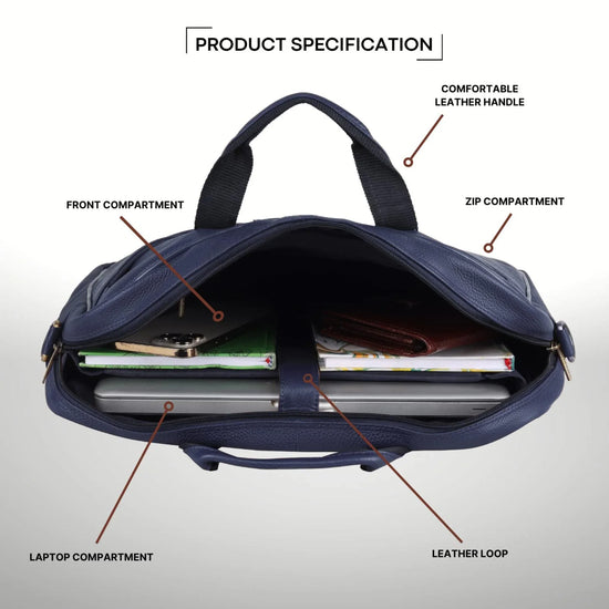 RICHMOND Leather Laptop Messenger Bag for Men - WILDHORN