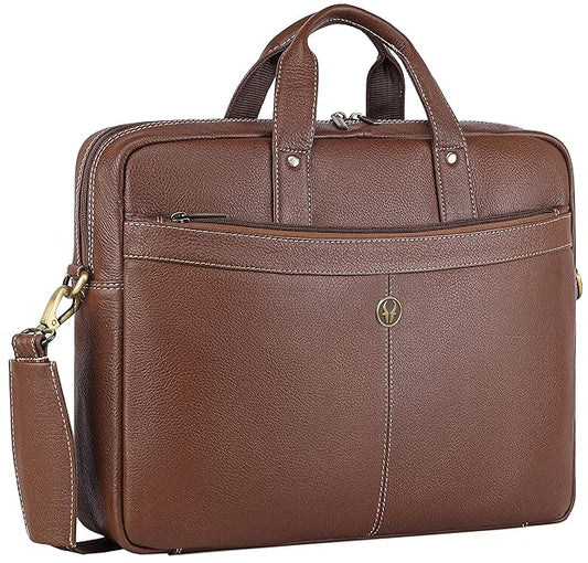 WildHorn Genuine Leather Office Bag | 15.6-Inch Laptop Bag