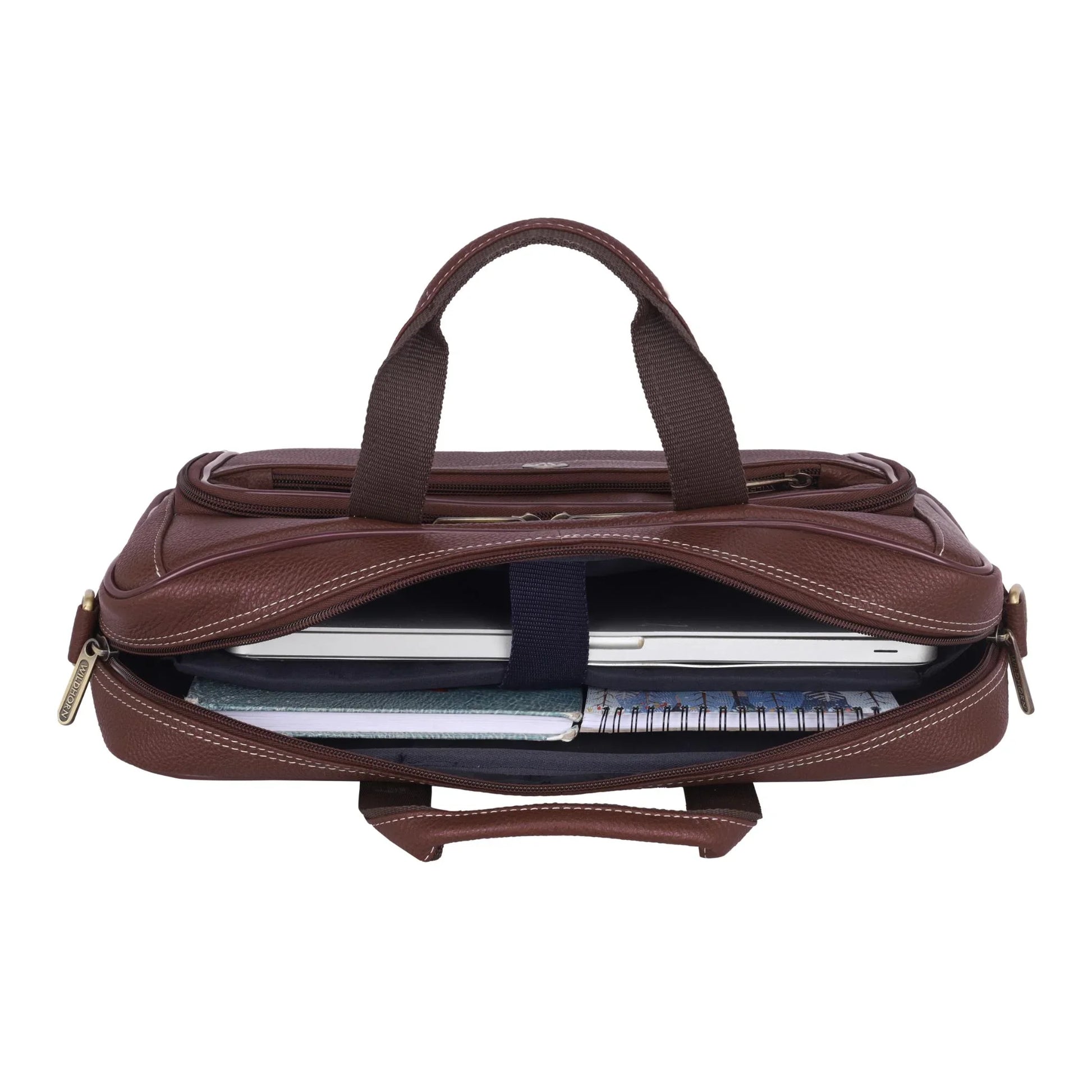 ROXTON Leather Laptop Messenger Bag for Men - WILDHORN