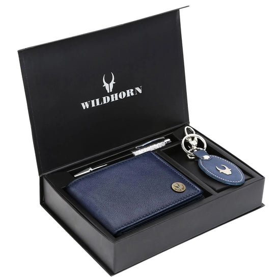 SCOTTSDALE Leather Wallet, Keychain & Pen Gift Hamper for Men - WILDHORN