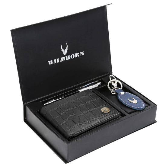 SCOTTSDALE Leather Wallet, Keychain & Pen Gift Hamper for Men - WILDHORN