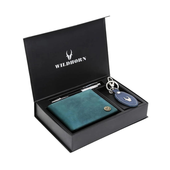 SCOTTSDALE Leather Wallet, Keychain & Pen Gift Hamper for Men - WILDHORN
