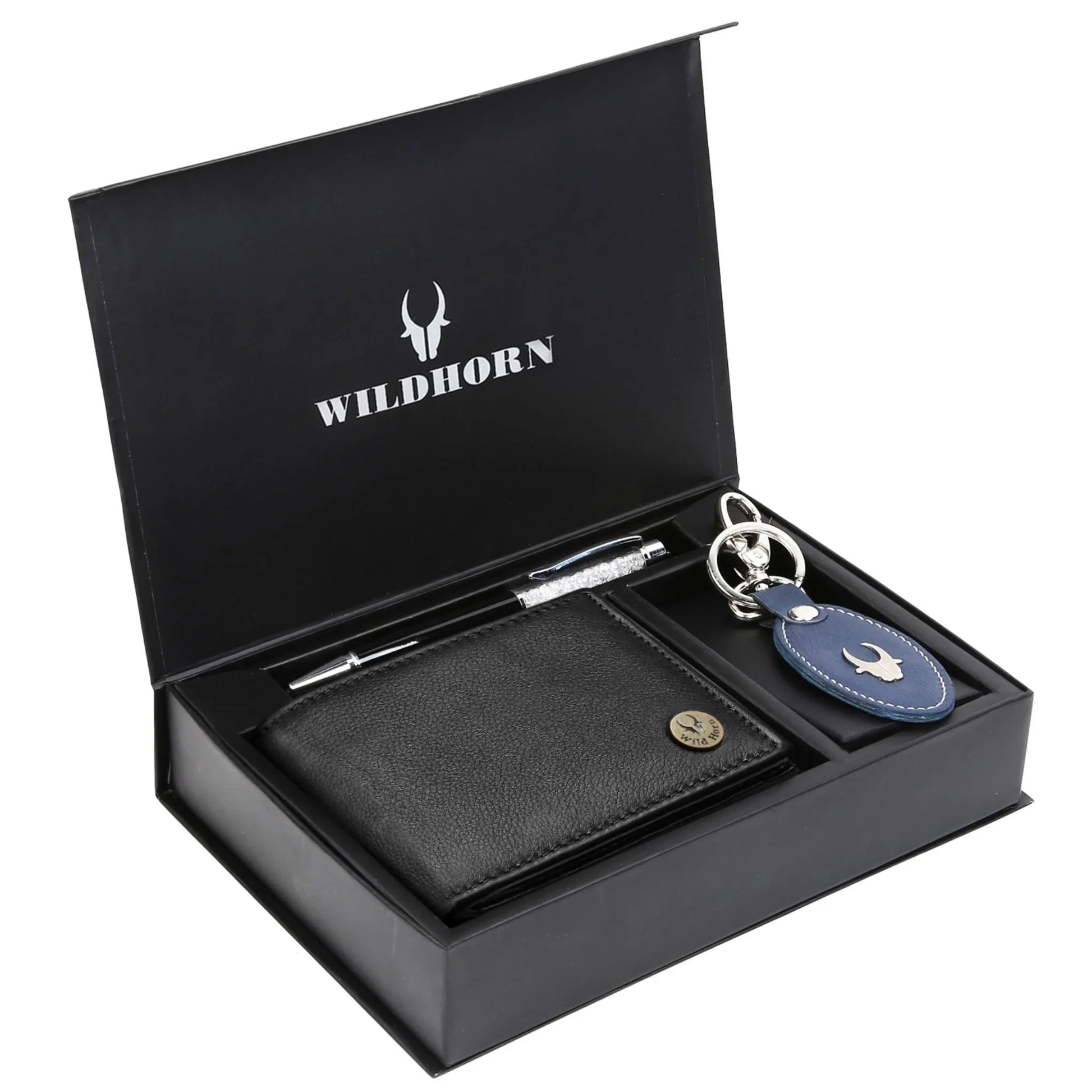 SCOTTSDALE Leather Wallet, Keychain & Pen Gift Hamper for Men - WILDHORN
