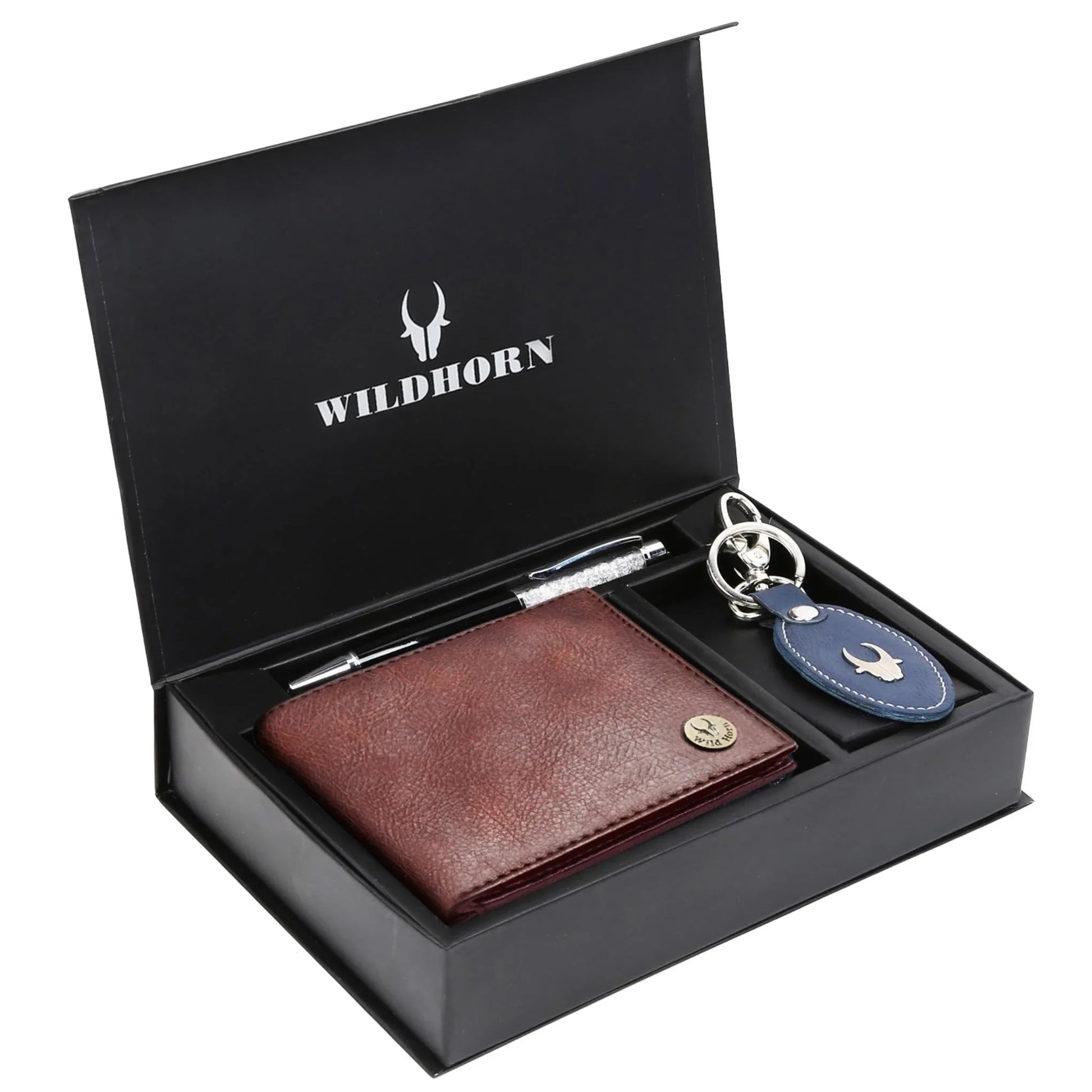 SCOTTSDALE Leather Wallet, Keychain & Pen Gift Hamper for Men - WILDHORN