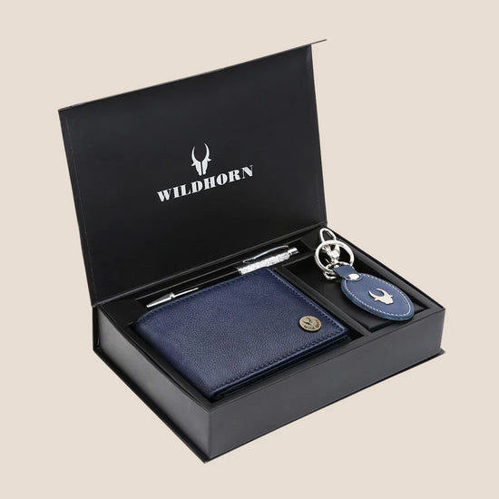 SCOTTSDALE Leather Wallet, Keychain & Pen Gift Hamper for Men - WILDHORN