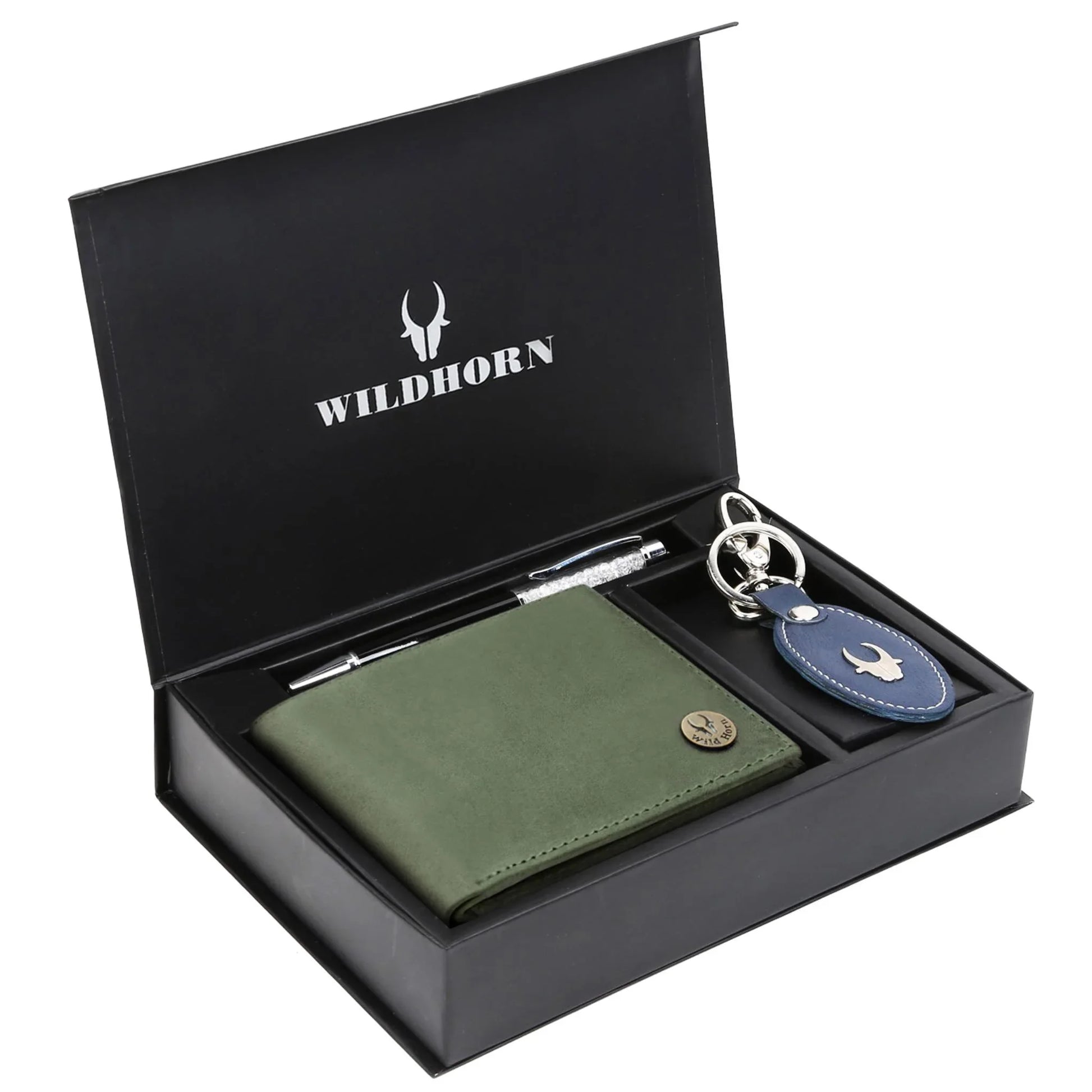 SCOTTSDALE Leather Wallet, Keychain & Pen Gift Hamper for Men - WILDHORN
