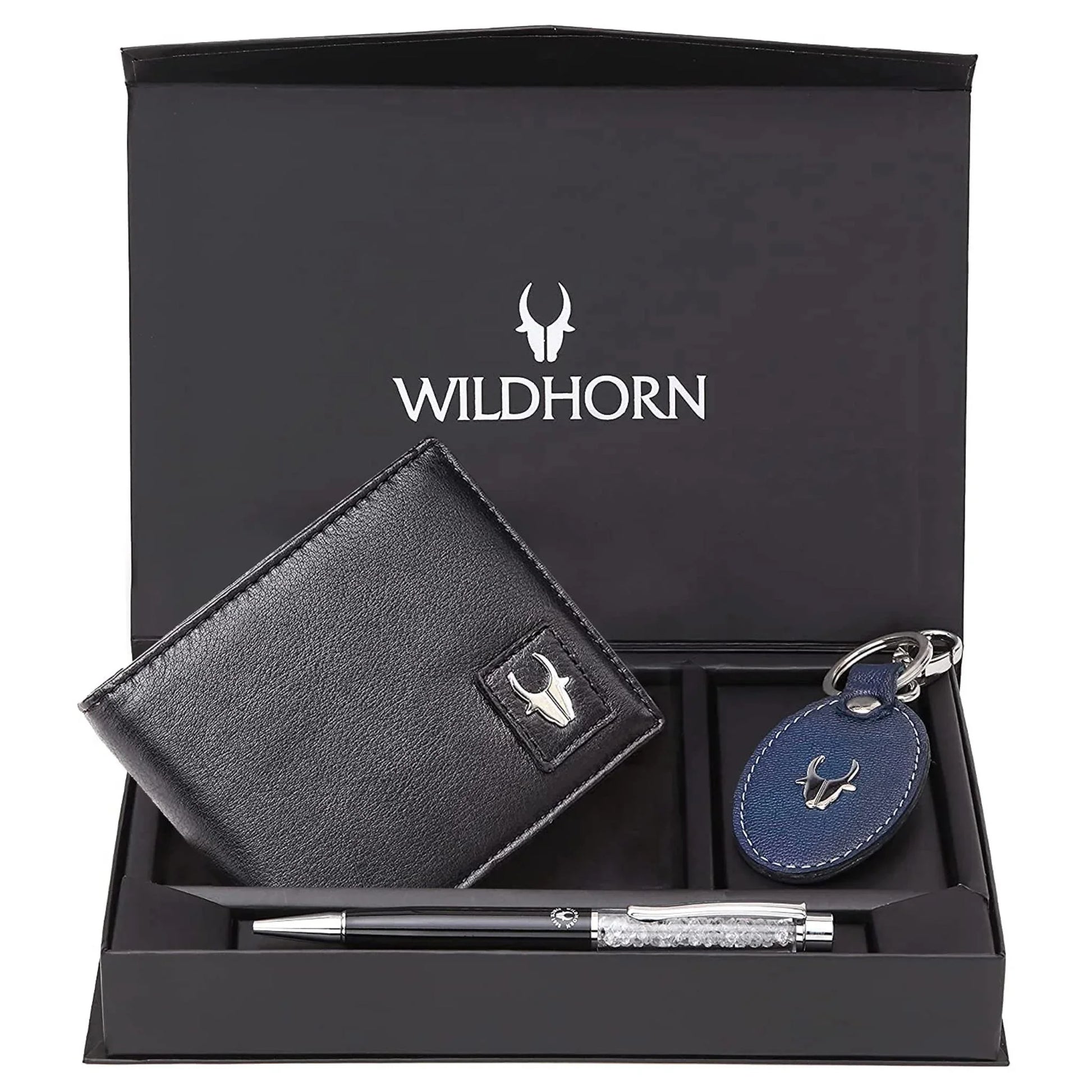 SCOTTSDALE Leather Wallet, Keychain & Pen Gift Hamper for Men - WILDHORN