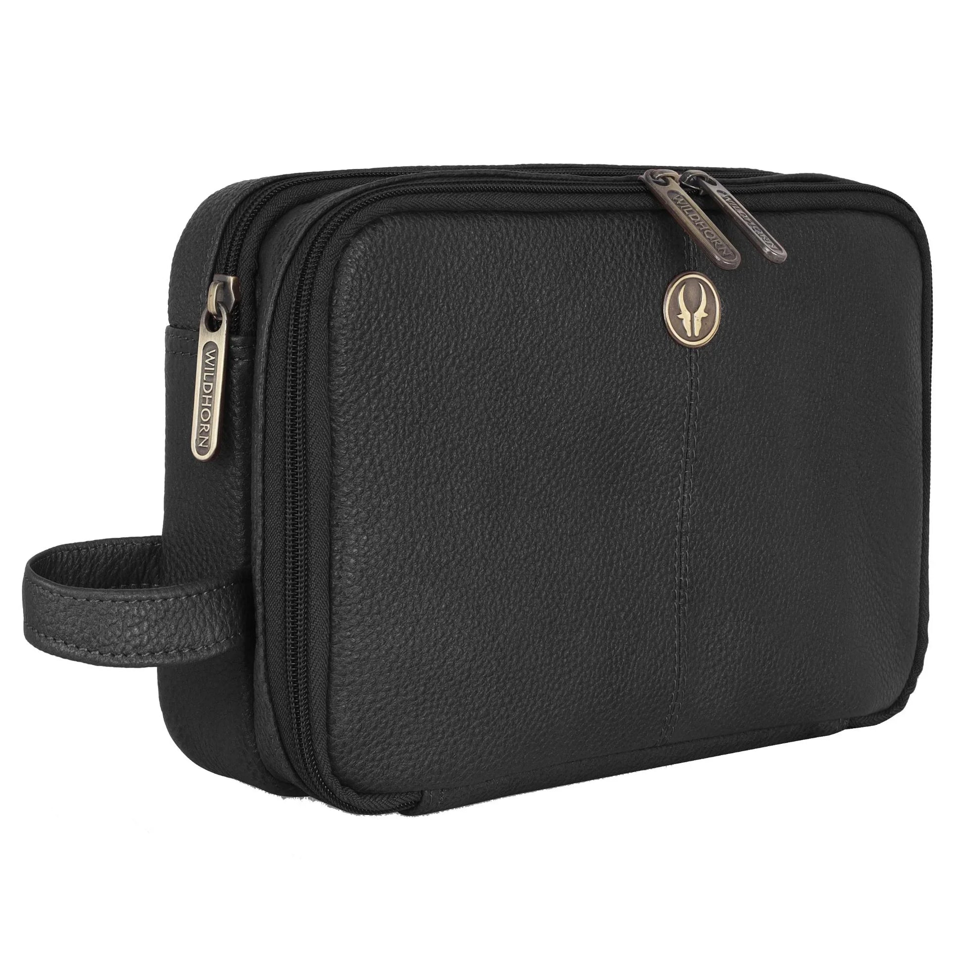 VANCOUVER Leather Toiletry Bag For Men & Women - WILDHORN