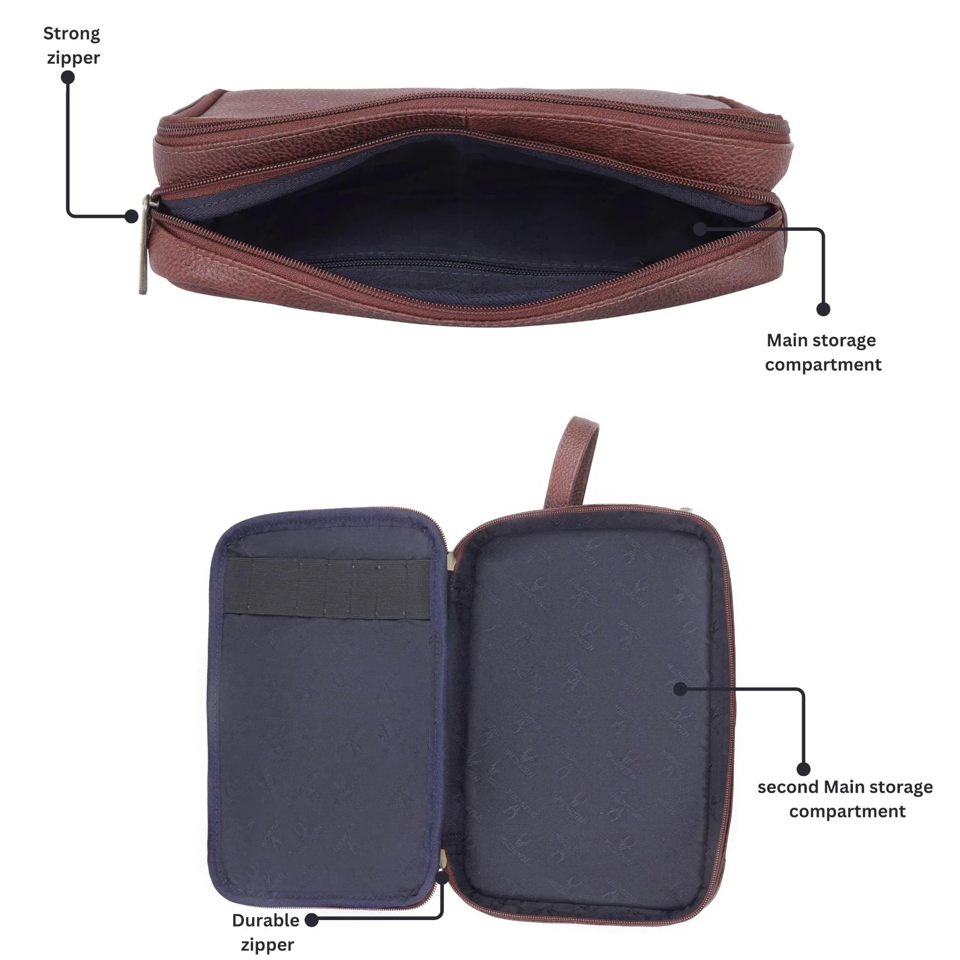 VANCOUVER Leather Toiletry Bag For Men & Women - WILDHORN