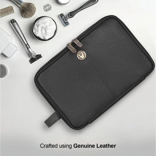 VANCOUVER Leather Toiletry Bag For Men & Women - WILDHORN