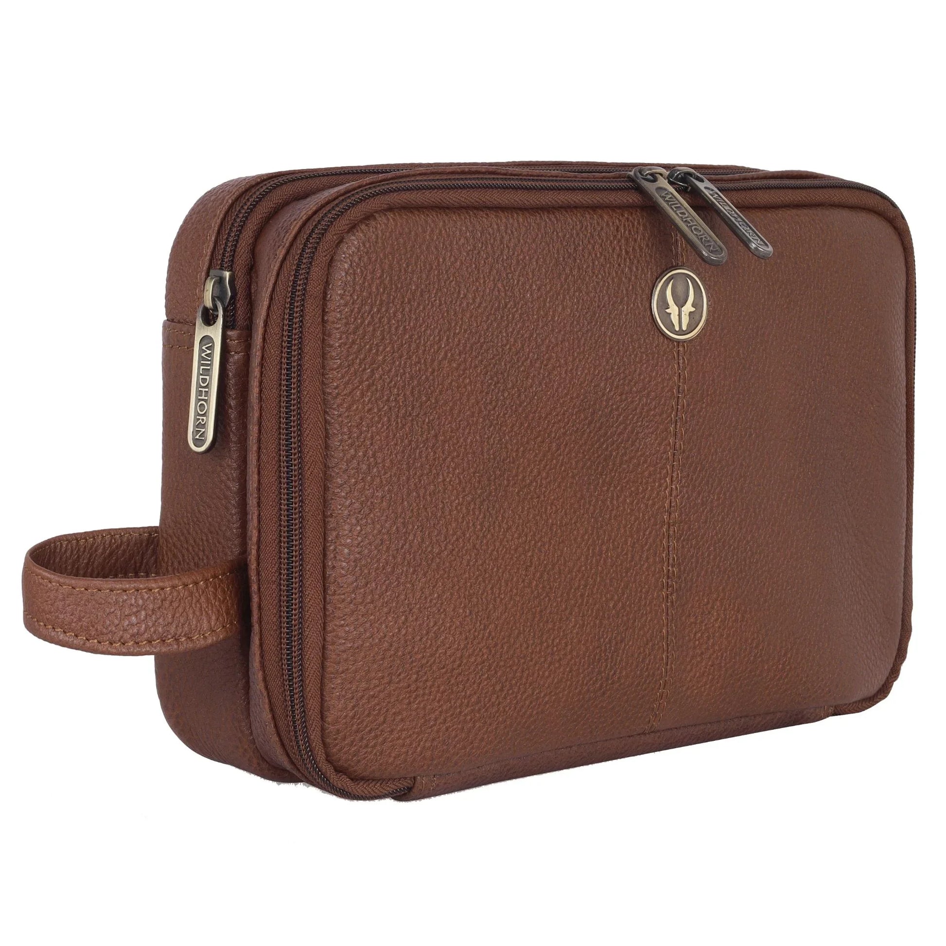 VANCOUVER Leather Toiletry Bag For Men & Women - WILDHORN