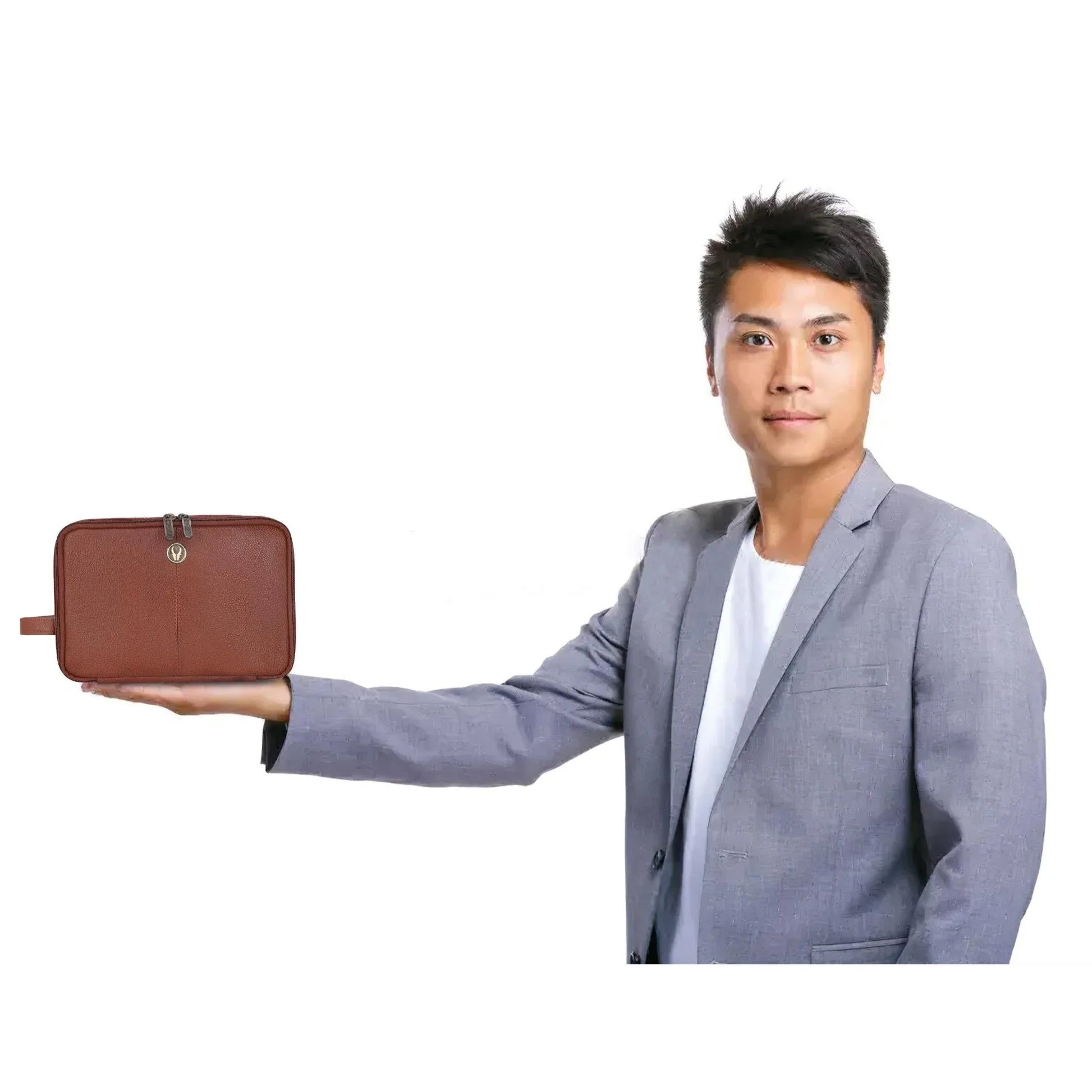 VANCOUVER Leather Toiletry Bag For Men & Women - WILDHORN