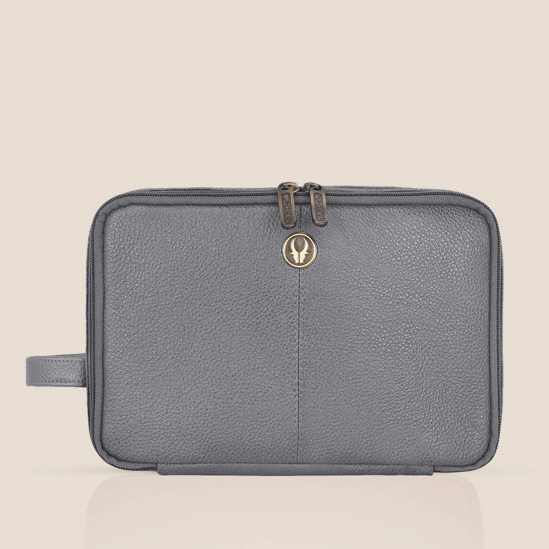 VANCOUVER Leather Toiletry Bag For Men & Women - WILDHORN