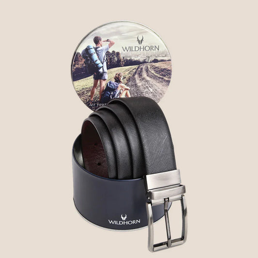 WILDHORN Premium Reversbile Leather Belt for Men - WILDHORN
