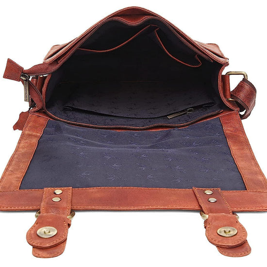 WILDHORN® Original Leather 11.5 inch Messenger Bag for Men I Multipurpose Bag I Office Bag I Travel Bag with Adjustable Strap DIMENTION : L-11.5 inch W-3 inch H-13.5 inch - WILDHORN