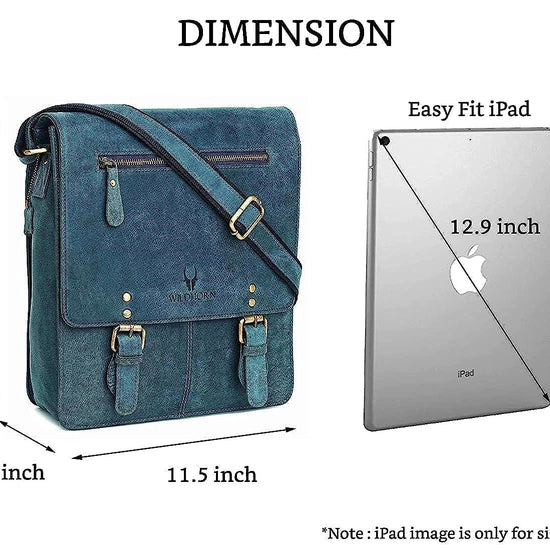WILDHORN® Original Leather 11.5 inch Messenger Bag for Men I Multipurpose Bag I Office Bag I Travel Bag with Adjustable Strap DIMENTION : L-11.5 inch W-3 inch H-13.5 inch - WILDHORN