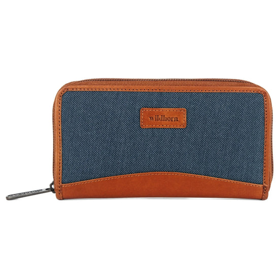 WildHorn Women's Canvas Wallet Clutch - Stylish, Spacious I Zip Around Wallet for Travel, Holds Cards, Phone, Cash. - WILDHORN