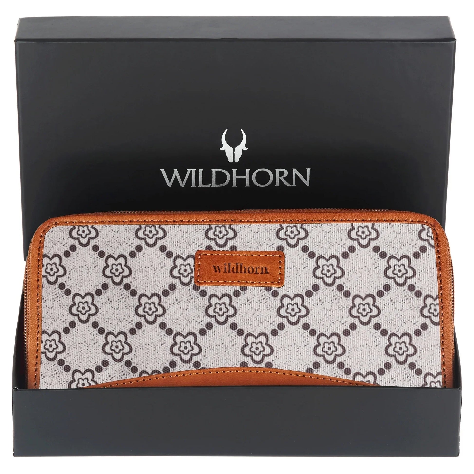 WildHorn Women's Canvas Wallet Clutch - Stylish, Spacious I Zip Around Wallet for Travel, Holds Cards, Phone, Cash - WILDHORN