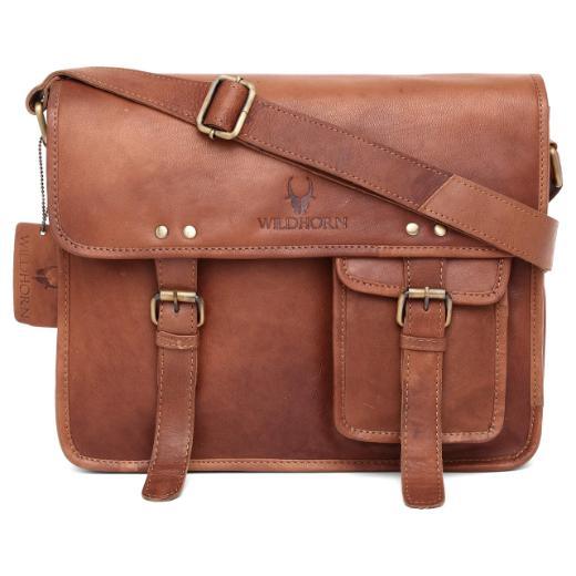 WILINGTON Leather Messenger Bag for Men - WILDHORN
