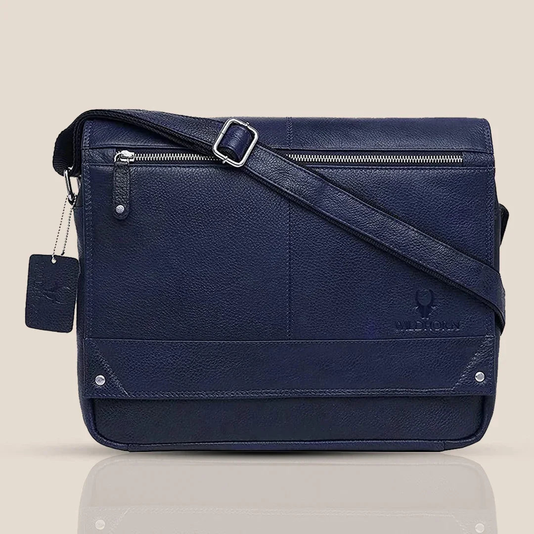 WILINGTON Leather Messenger Bag for Men - WILDHORN