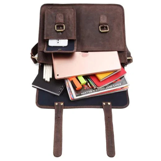 WILINGTON Leather Messenger Bag for Men - WILDHORN