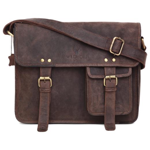 WILINGTON Leather Messenger Bag for Men - WILDHORN