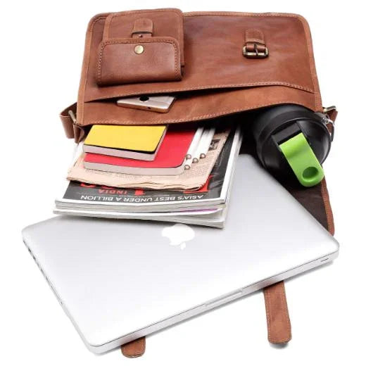 WILINGTON Leather Messenger Bag for Men - WILDHORN