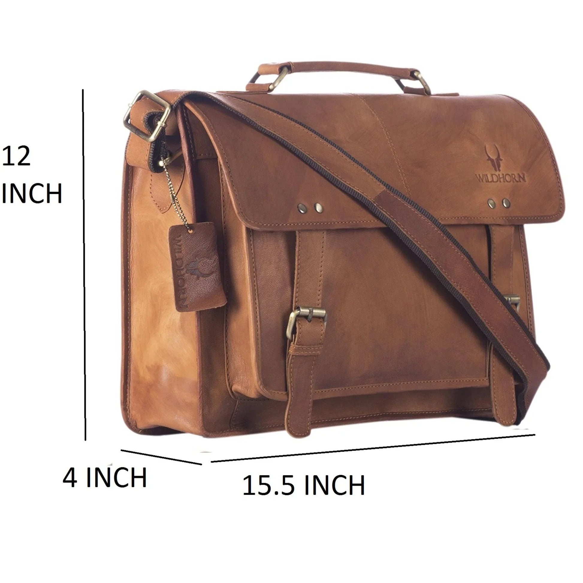 WILLOW Leather Laptop Messenger Bag for Men - WILDHORN