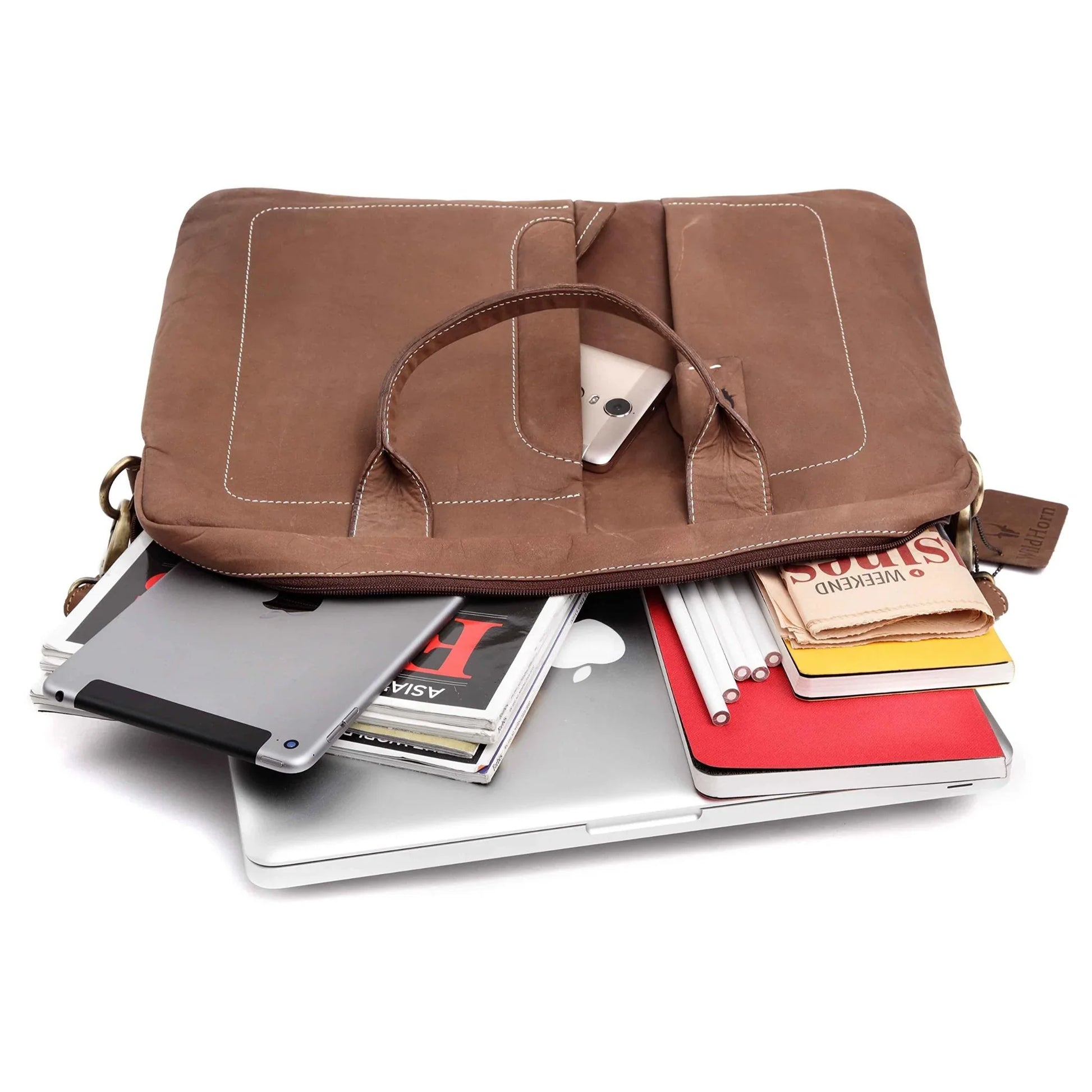 WILTSHIRE Leather Laptop Messenger Bag for Men - WILDHORN