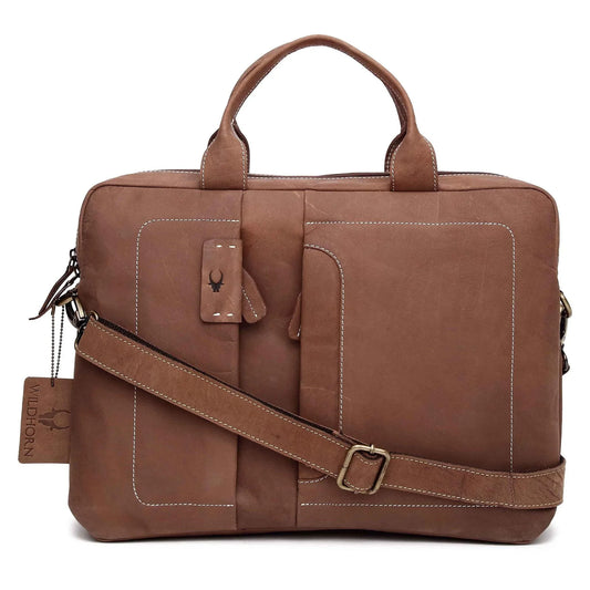 WILTSHIRE Leather Laptop Messenger Bag for Men - WILDHORN