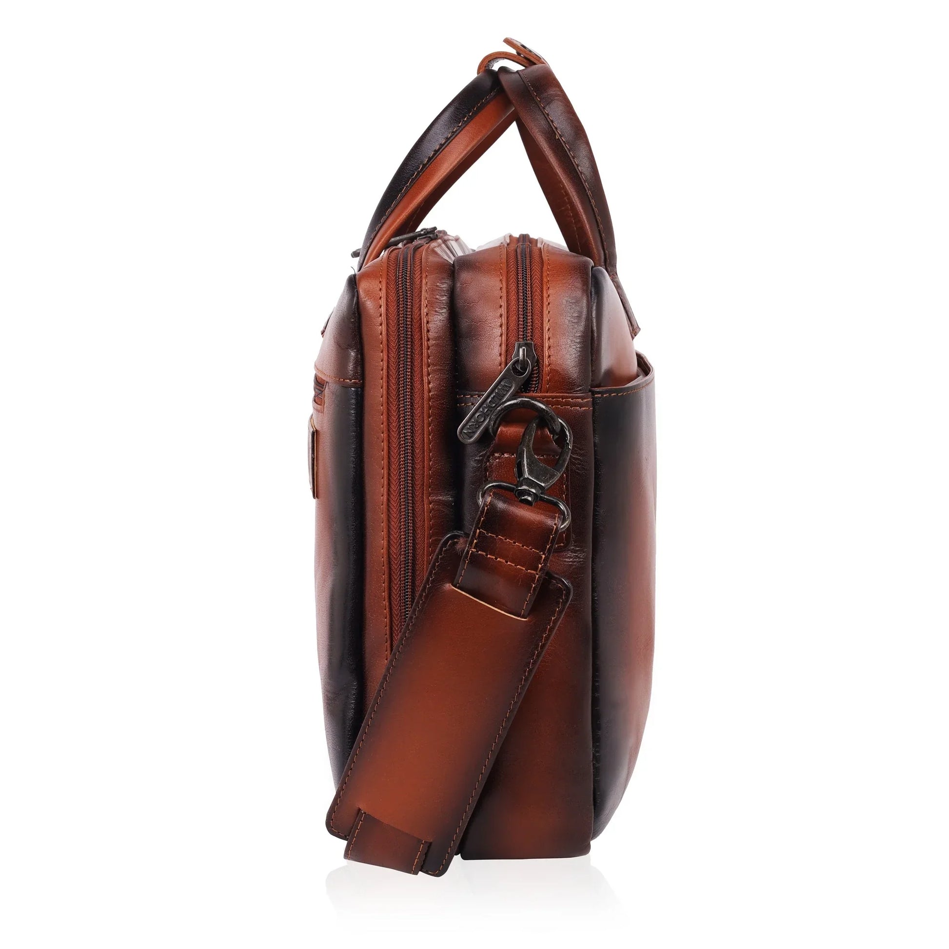ZANDER Leather Laptop Messenger Bag for Men - WILDHORN
