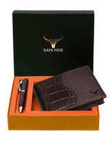 Copy of Napa Hide RFID Protected Genuine High Quality Leather Wallet & Pen Combo for Men - WILDHORN