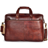 Wildhorn Genuine Leather Brown 15.6 inch Briefcase Laptop Bag for Men with Padded Compartment | Everyday Leather Office Messenger Bag(MB581 MAROON) - WILDHORN