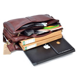 Wildhorn Genuine Leather Brown 15.6 inch Briefcase Laptop Bag for Men with Padded Compartment | Everyday Leather Office Messenger Bag(MB581 MAROON) - WILDHORN