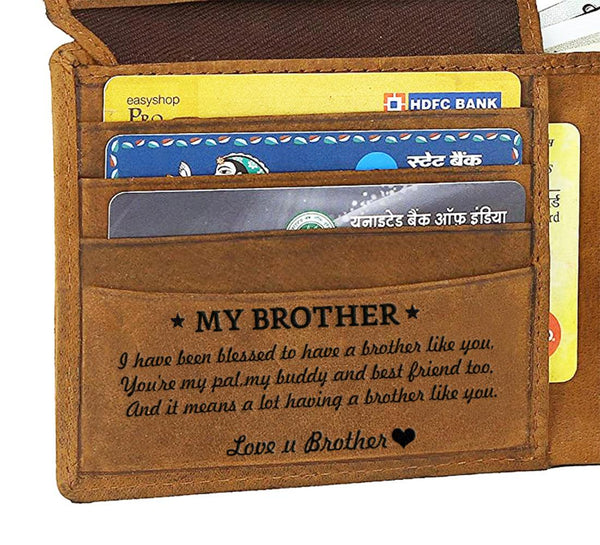WILDHORN® Engraved Personalized Wallet for Men - Gift for Father, Husband ,Friend, Boyfriend, Brother & Son