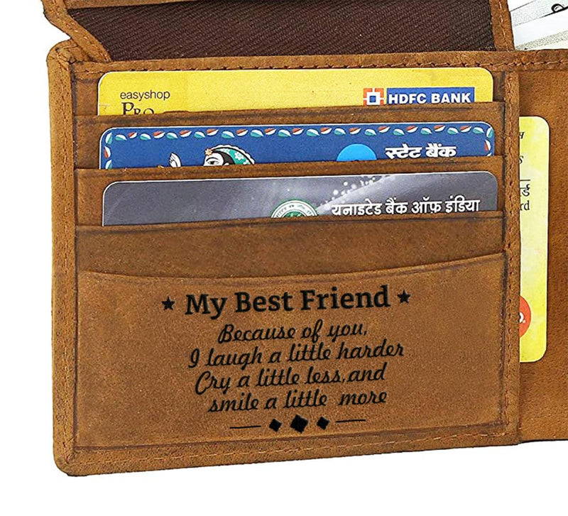 WILDHORN® Engraved Personalized Wallet for Men - Gift for Father, Husband ,Friend, Boyfriend, Brother & Son