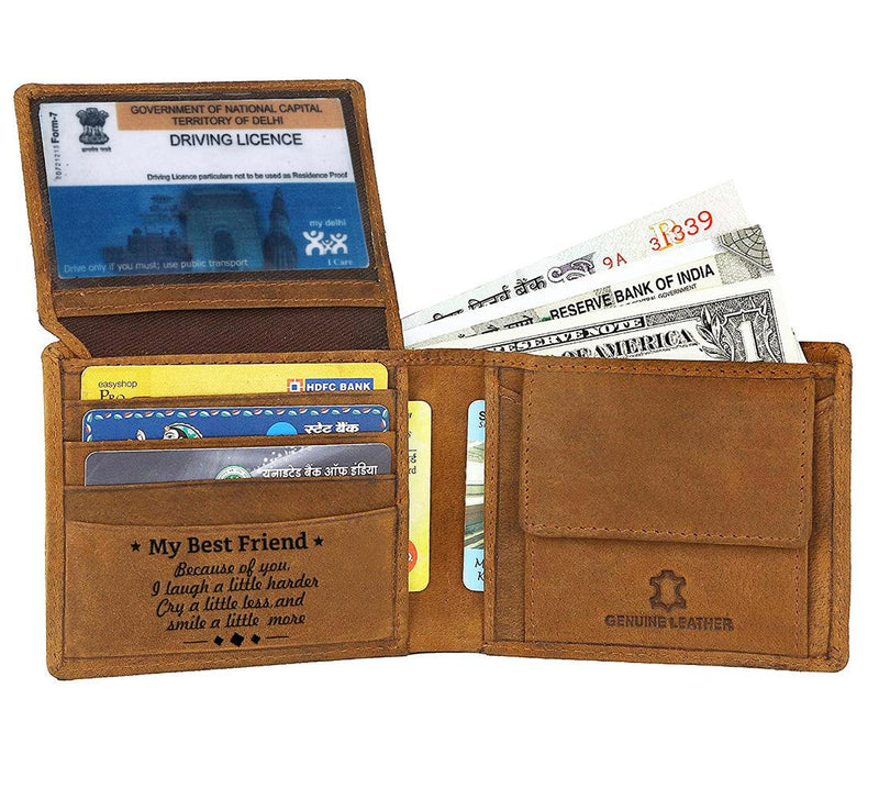 WILDHORN® Engraved Personalized Wallet for Men - Gift for Father, Husband ,Friend, Boyfriend, Brother & Son