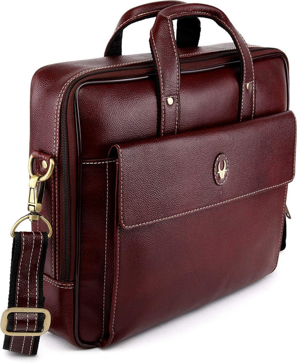 WILDHORN Leather 14 inches Bombay Brown Messenger Bag - WILDHORN
