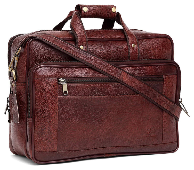 WILDHORN Leather 15.5 inches Bombay Brown Messenger Bag (MB572) - WILDHORN