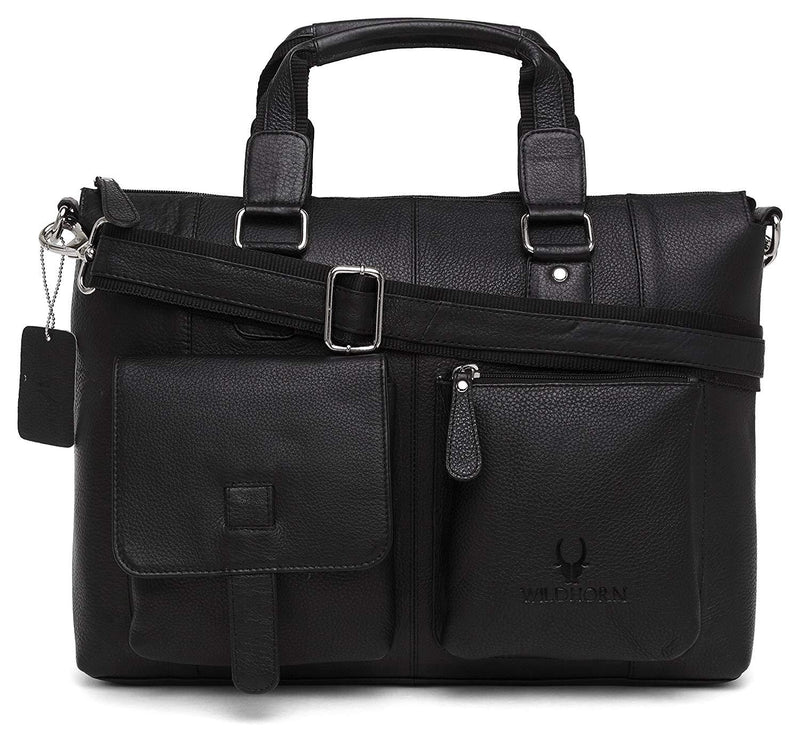 WildHorn Genuine Leather Laptop Messenger Bag Dimension : L-15.5 inch W-3.5 inch H-12.5 inch - WILDHORN