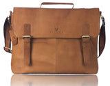 WILDHORN Leather 15.5 inches Brown Tan Messenger Bag (MB294) - WILDHORN
