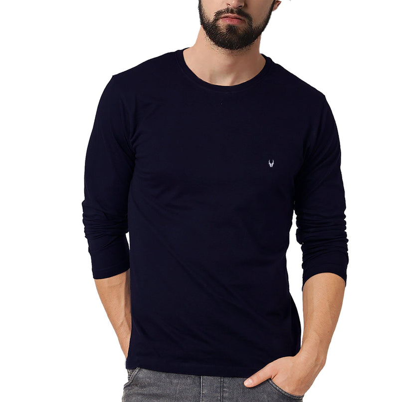 WILDHORN® 100% Cotton Regular Fit Full Sleeve T-Shirt for Men - WILDHORN